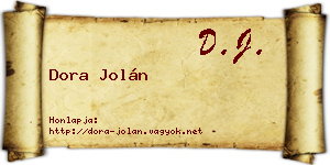 Dora Jolán névjegykártya
