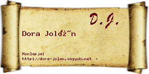 Dora Jolán névjegykártya